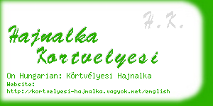 hajnalka kortvelyesi business card